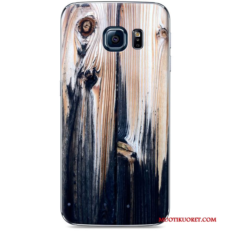 Samsung Galaxy S7 Edge Kuori Murtumaton Kotelo Tähti Maalaus Musta Puulajit Suojaus