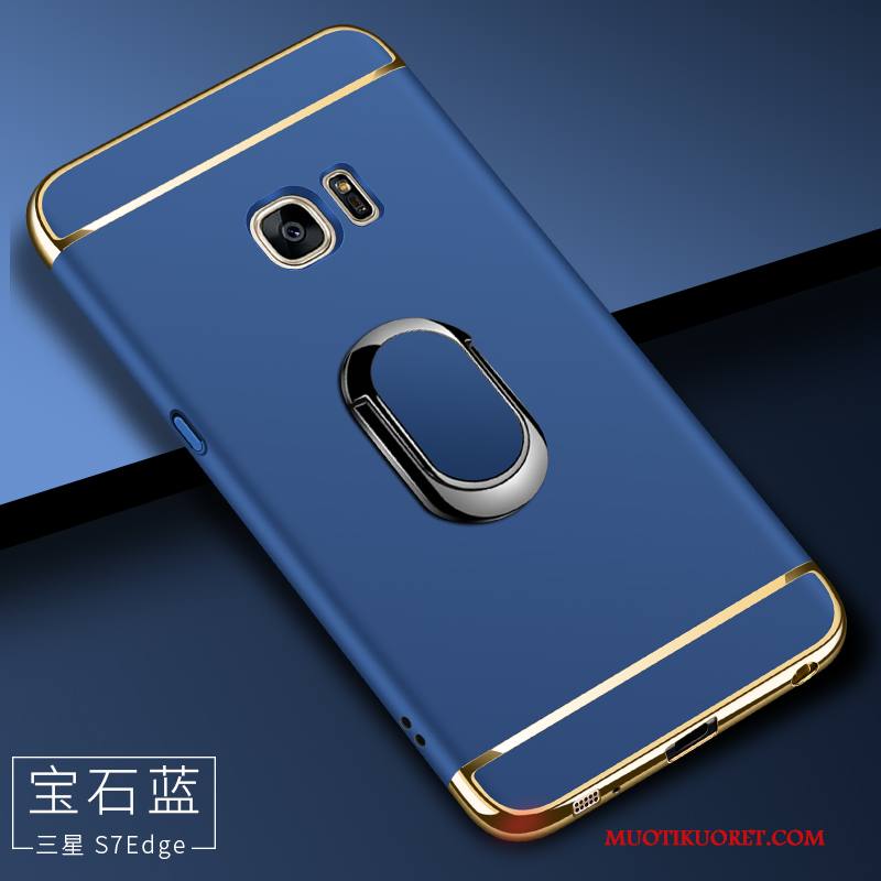 Samsung Galaxy S7 Edge Kuori Musta Murtumaton Suojaus Pesty Suede Kova Trendi Tähti