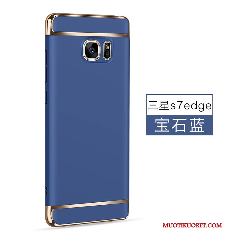 Samsung Galaxy S7 Edge Kuori Musta Murtumaton Suojaus Pesty Suede Kova Trendi Tähti