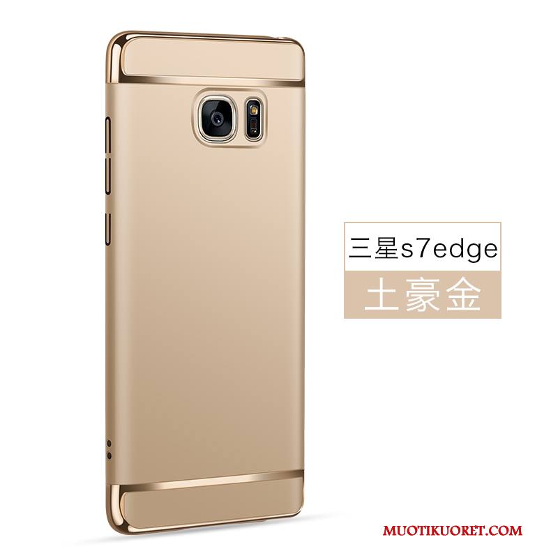 Samsung Galaxy S7 Edge Kuori Musta Murtumaton Suojaus Pesty Suede Kova Trendi Tähti