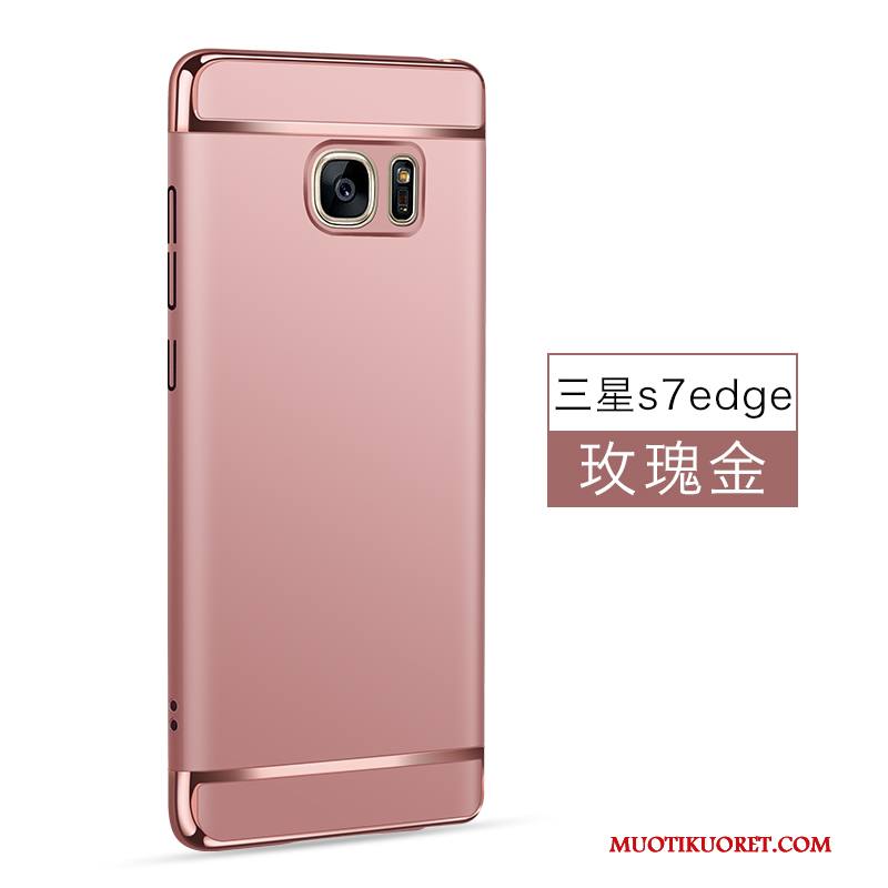 Samsung Galaxy S7 Edge Kuori Musta Murtumaton Suojaus Pesty Suede Kova Trendi Tähti