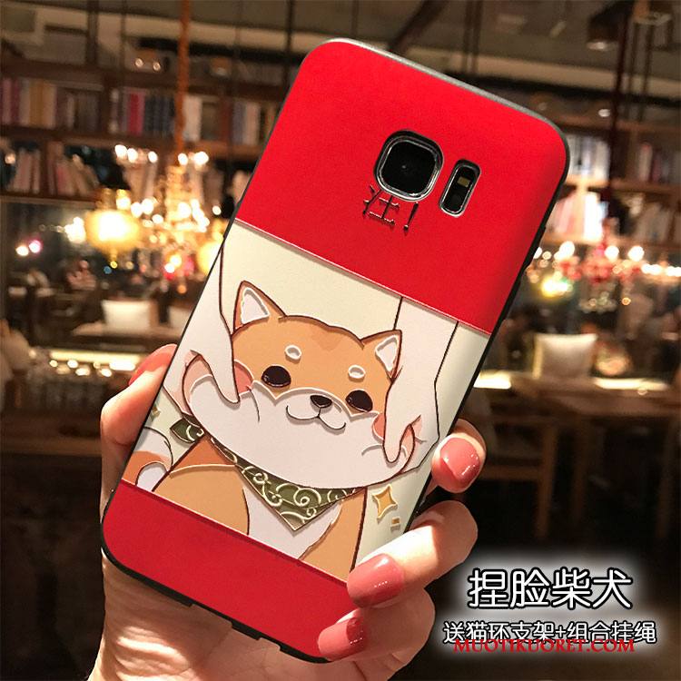 Samsung Galaxy S7 Kuori Kotelo Puhelimen Kuoret Trendi Silikoni Tähti Punainen Ihana