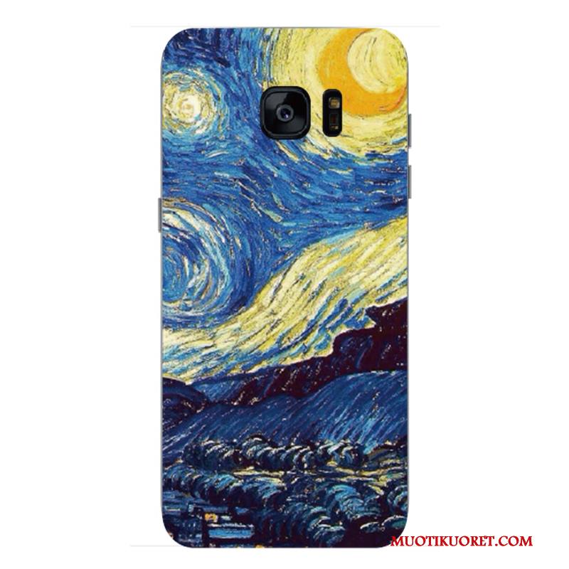 Samsung Galaxy S7 Kuori Oranssi Murtumaton Kotelo Rakastunut Keltainen Suojaus Tähti