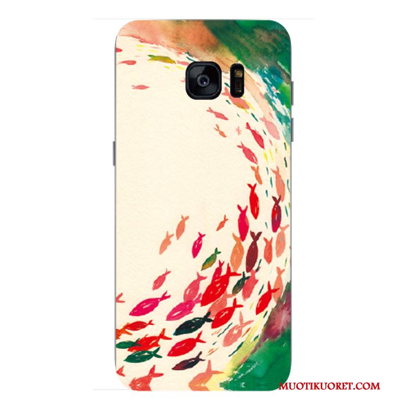 Samsung Galaxy S7 Kuori Oranssi Murtumaton Kotelo Rakastunut Keltainen Suojaus Tähti