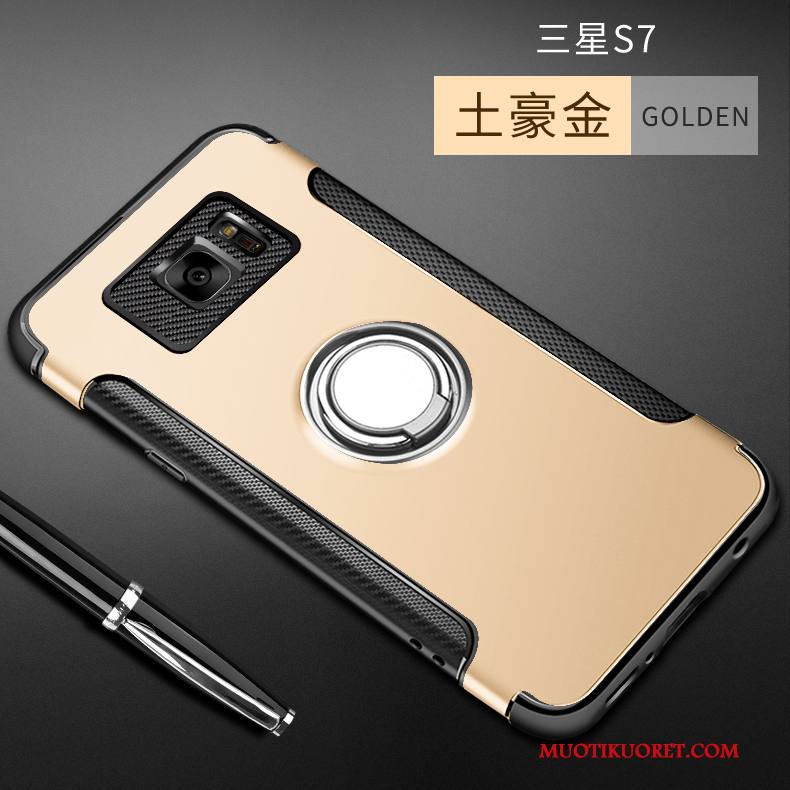Samsung Galaxy S7 Kuori Silikoni Harmaa Tuki Murtumaton Puhelimen Kuoret Luova Rengas