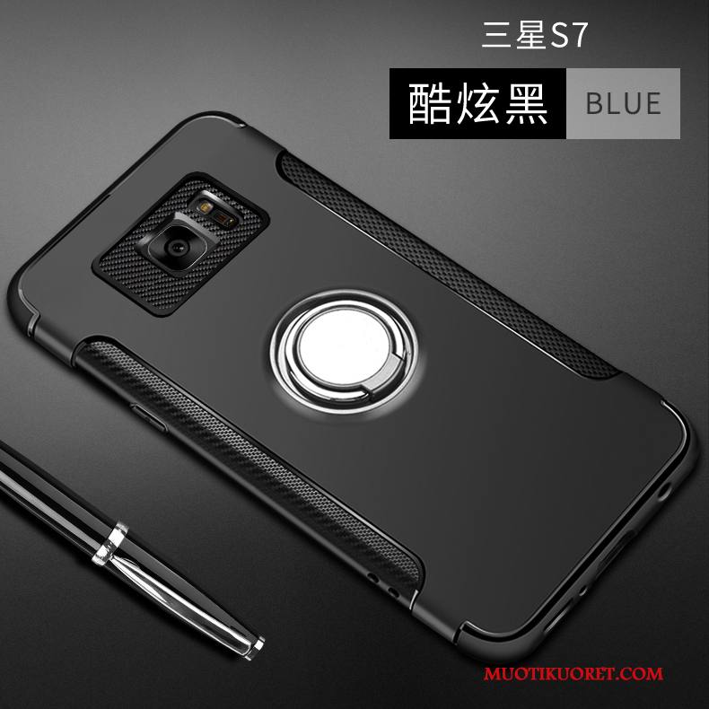 Samsung Galaxy S7 Kuori Silikoni Harmaa Tuki Murtumaton Puhelimen Kuoret Luova Rengas