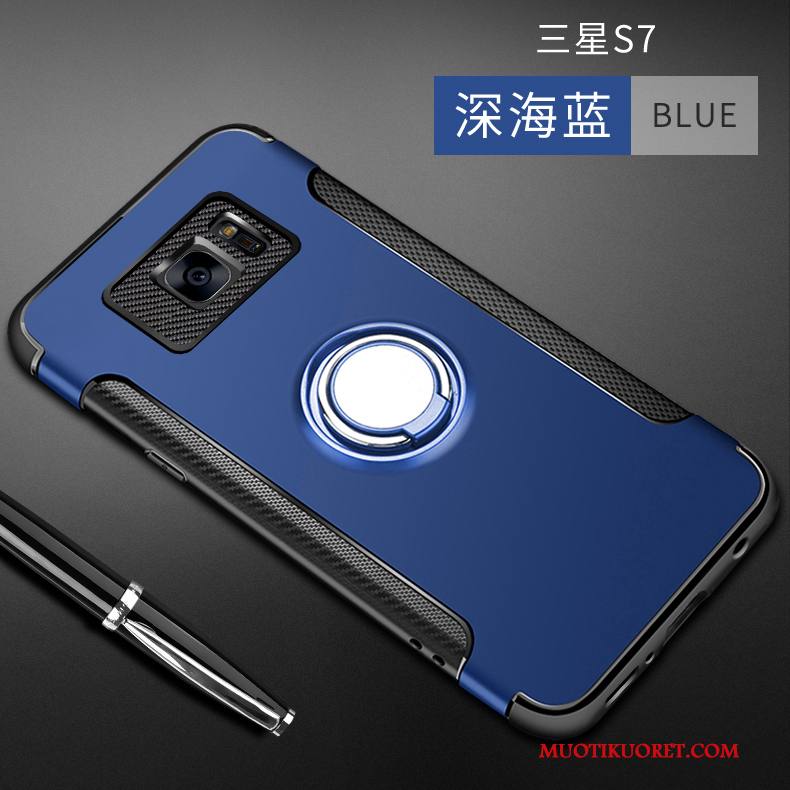Samsung Galaxy S7 Kuori Silikoni Harmaa Tuki Murtumaton Puhelimen Kuoret Luova Rengas