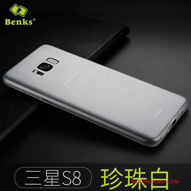 Samsung Galaxy S8 Kuori Murtumaton Suojaus Musta Pesty Suede Ohut Kotelo Ultra