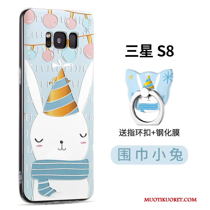 Samsung Galaxy S8 Kuori Suojaus Vihreä Pesty Suede Kotelo Sarjakuva Silikoni Murtumaton