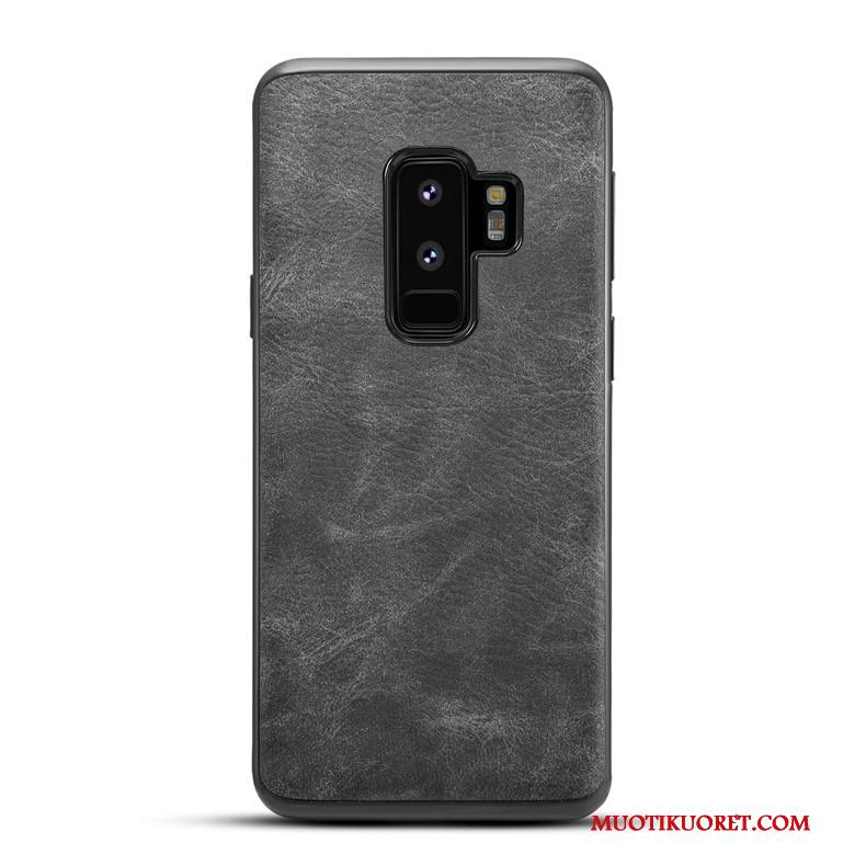 Samsung Galaxy S9+ Kuori All Inclusive Murtumaton Kotelo Nahka Vuosikerta Tähti Keltainen