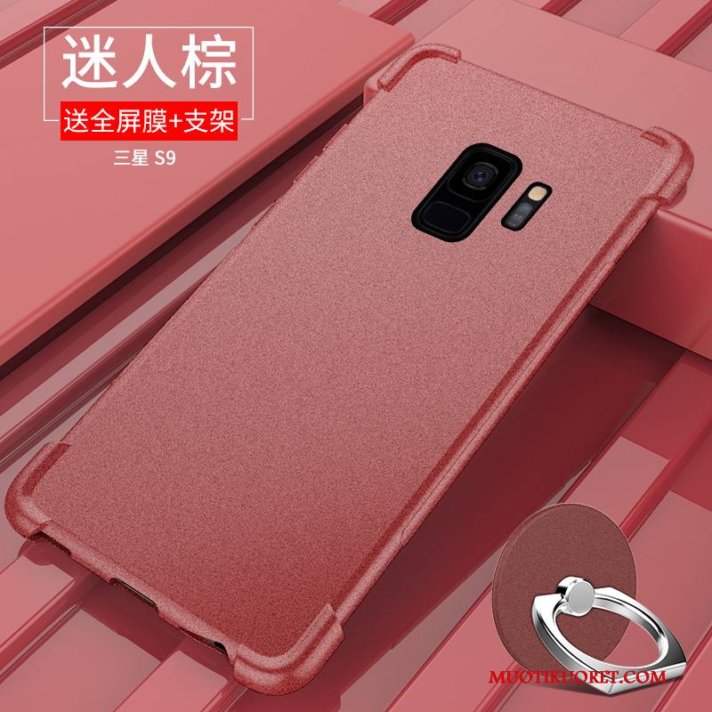 Samsung Galaxy S9 Kuori Silikoni Kotelo Suupaltti Tähti Musta Murtumaton