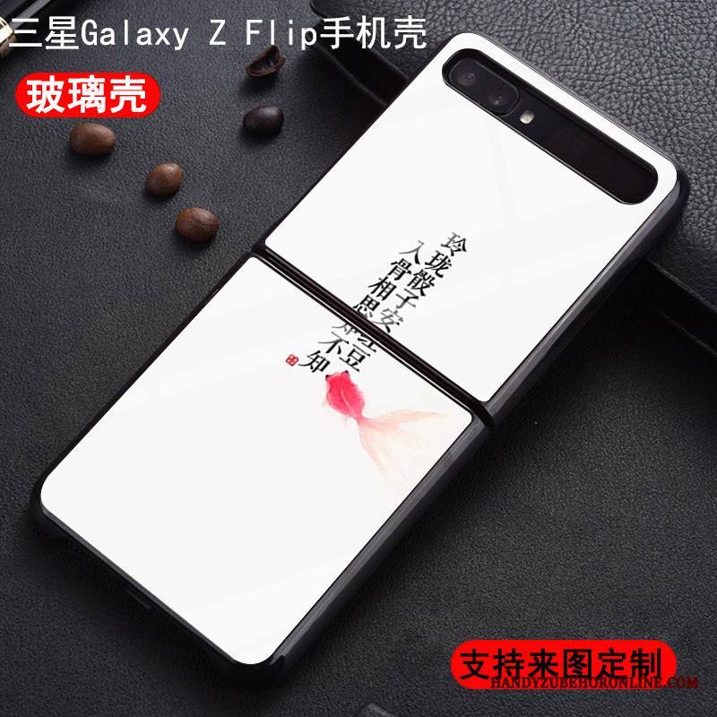 Samsung Z Flip Kuori Tähti Lasi Kova Musta Tila Kiinalainen Tyyli Murtumaton