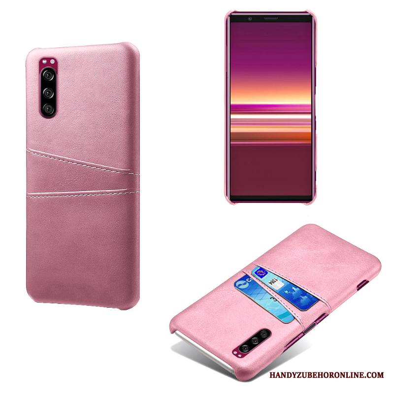 Sony Xperia 5 Kuori Murtumaton Puhelimen Kuoret Suojaus Kotelo Nahka Liiketoiminta Kortti