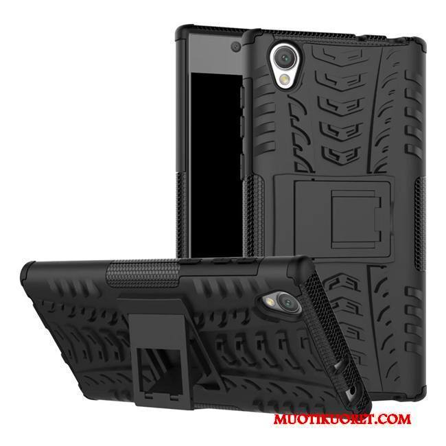 Sony Xperia L1 Kuori Murtumaton Kotelo Puhelimen Suojaus Punainen Tuki Pesty Suede