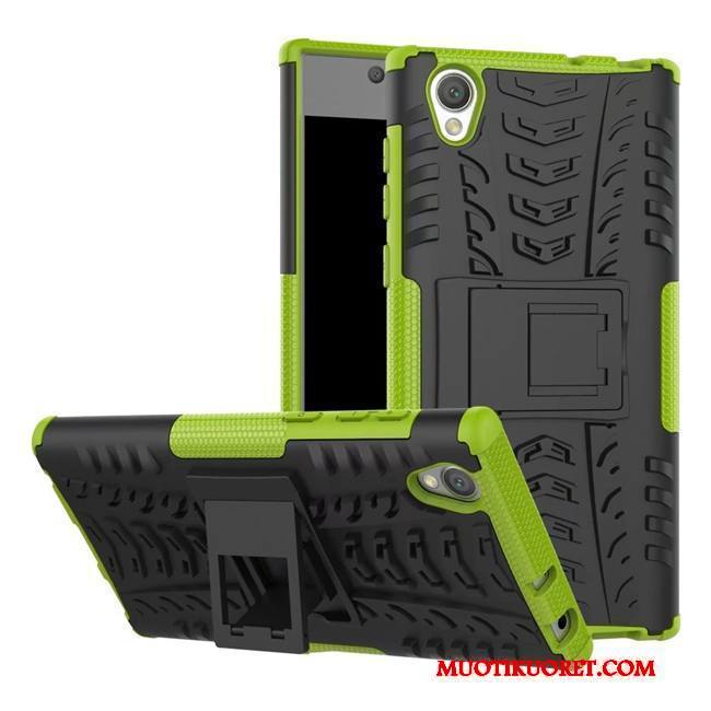 Sony Xperia L1 Kuori Murtumaton Kotelo Puhelimen Suojaus Punainen Tuki Pesty Suede