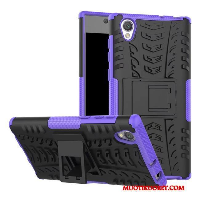 Sony Xperia L1 Kuori Murtumaton Kotelo Puhelimen Suojaus Punainen Tuki Pesty Suede