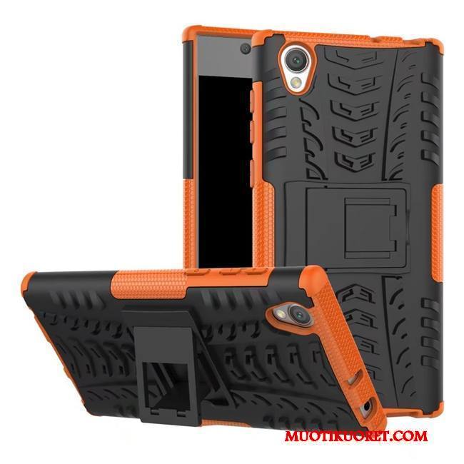 Sony Xperia L1 Kuori Murtumaton Kotelo Puhelimen Suojaus Punainen Tuki Pesty Suede