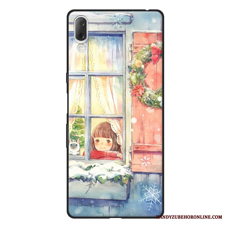 Sony Xperia L3 Kuori Murtumaton Silikoni Kustannukset Pesty Suede Pieni Vihreä Pehmeä Neste