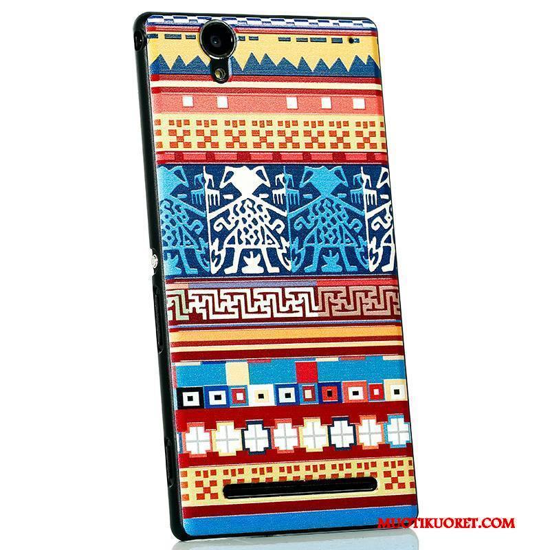 Sony Xperia T2 Kuori Pesty Suede Uusi Musta Sarjakuva Vihreä Kotelo Suojaus