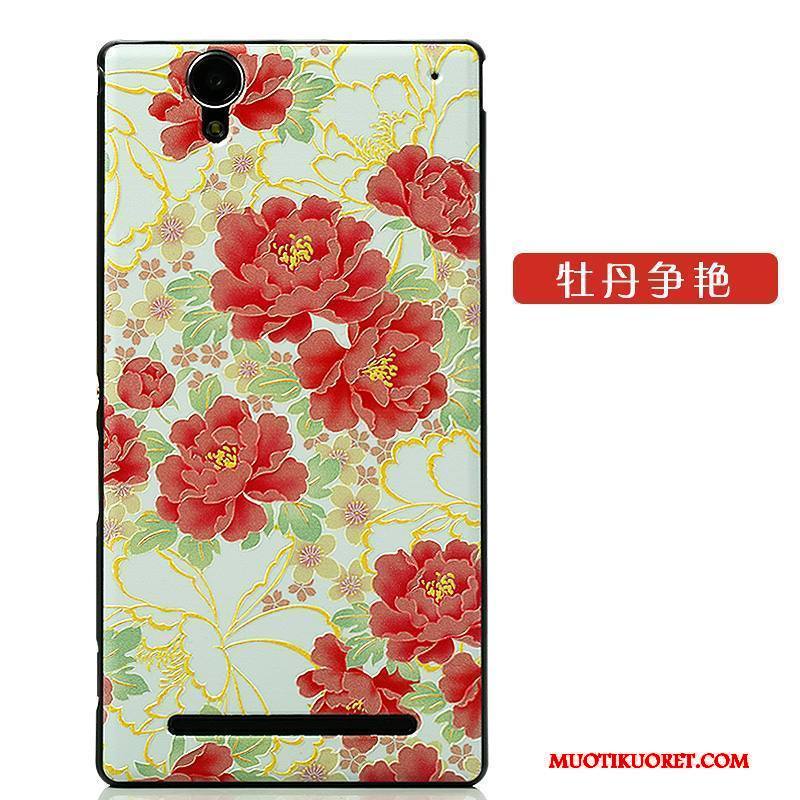 Sony Xperia T2 Kuori Pesty Suede Uusi Musta Sarjakuva Vihreä Kotelo Suojaus