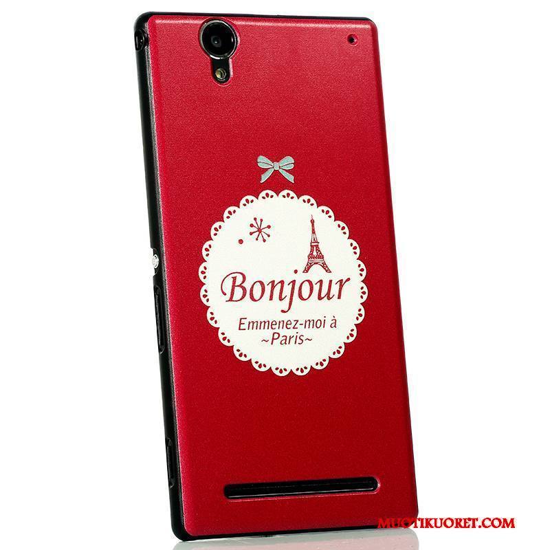 Sony Xperia T2 Kuori Pesty Suede Uusi Musta Sarjakuva Vihreä Kotelo Suojaus