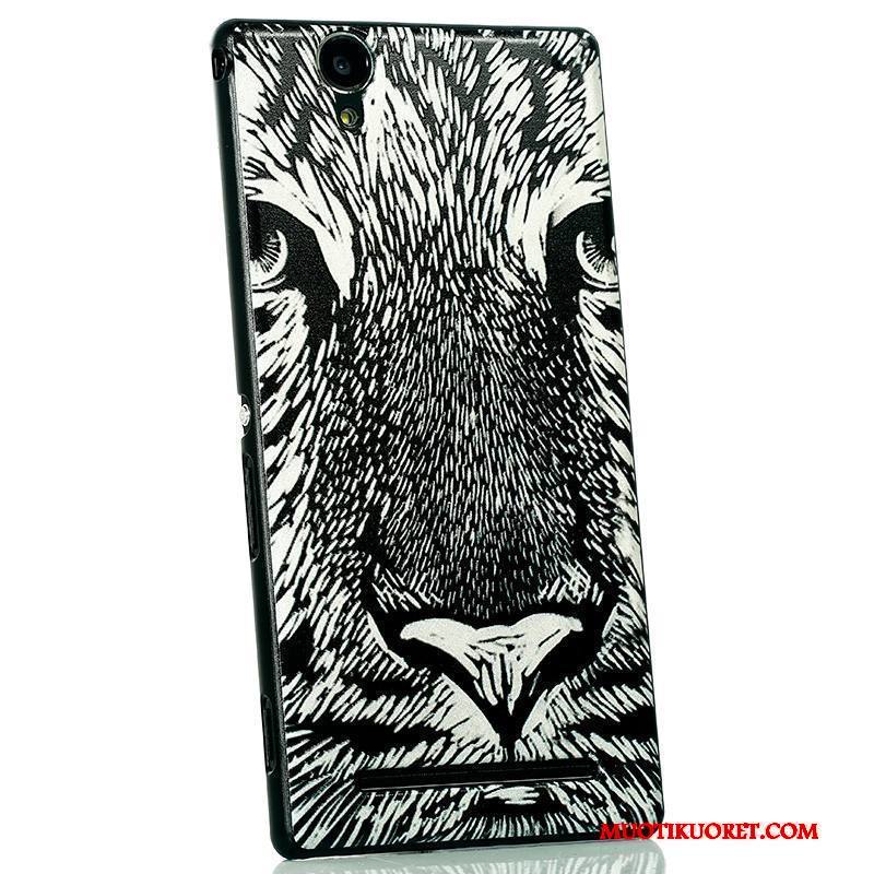 Sony Xperia T2 Kuori Pesty Suede Uusi Musta Sarjakuva Vihreä Kotelo Suojaus