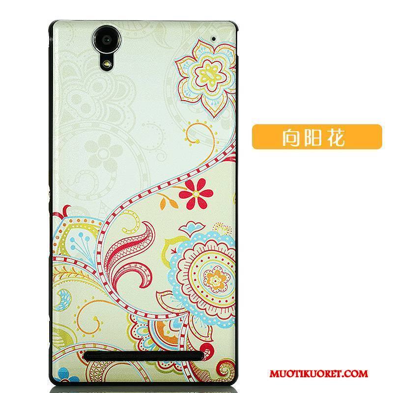 Sony Xperia T2 Kuori Pesty Suede Uusi Musta Sarjakuva Vihreä Kotelo Suojaus