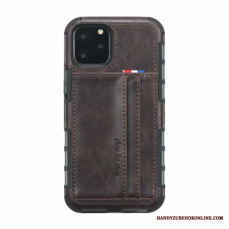iPhone 11 Pro Kuori All Inclusive Nahkakotelo Puhelimen Kuoret Kortti Murtumaton Harmaa Vuosikerta