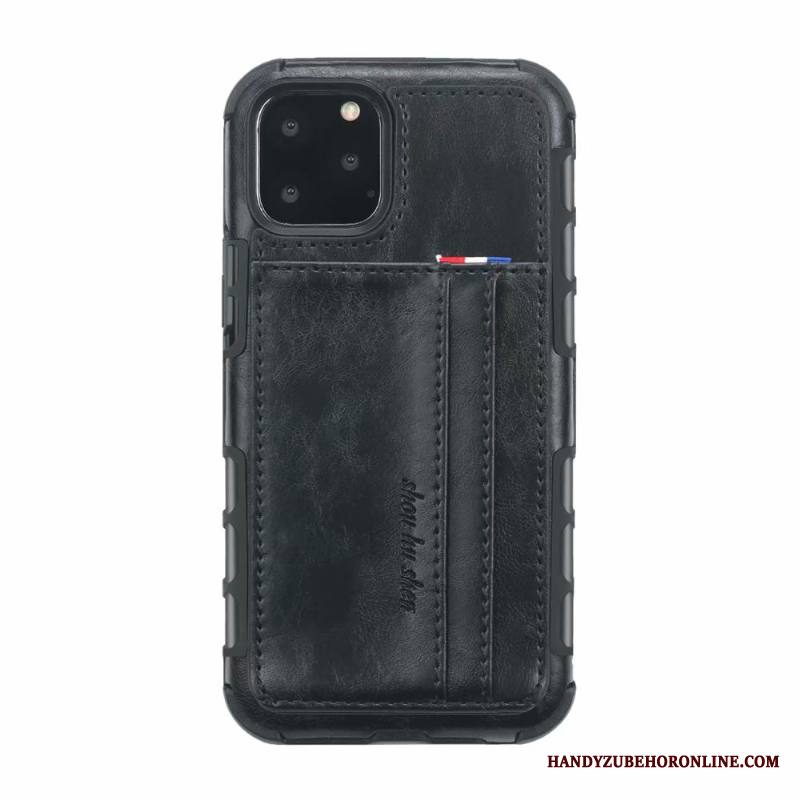 iPhone 11 Pro Kuori All Inclusive Nahkakotelo Puhelimen Kuoret Kortti Murtumaton Harmaa Vuosikerta
