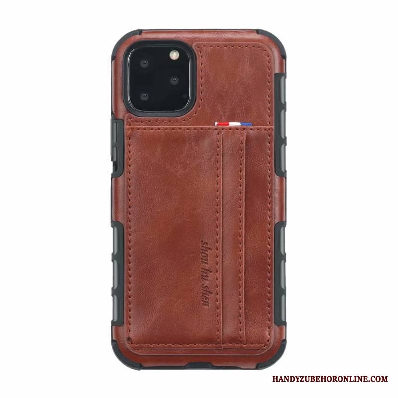 iPhone 11 Pro Kuori All Inclusive Nahkakotelo Puhelimen Kuoret Kortti Murtumaton Harmaa Vuosikerta