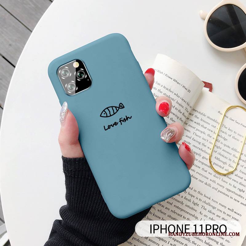 iPhone 11 Pro Max Kuori Sarjakuva Kissa Trendi Silikoni Harmaa Persoonallisuus Murtumaton