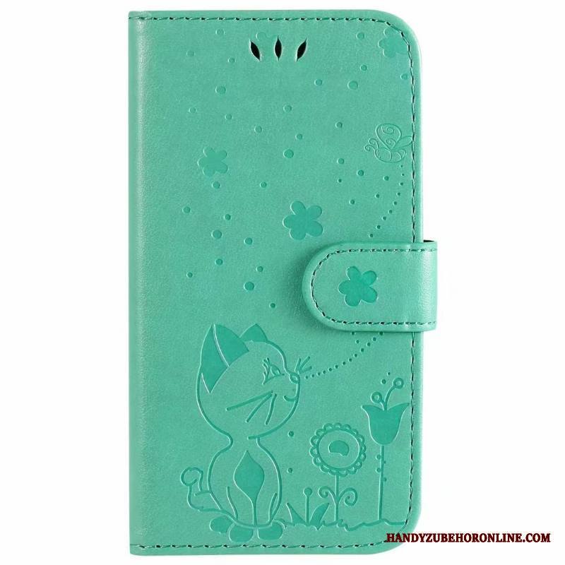 iPhone 12 Kuori Violetti Kuoret Kissa Nahkakotelo Puhelimen Kuoret