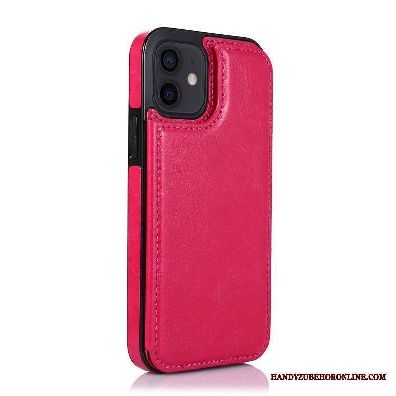 iPhone 12 Mini Kuori Nahkakotelo Musta Kortti Trendi Puhelimen Kuoret