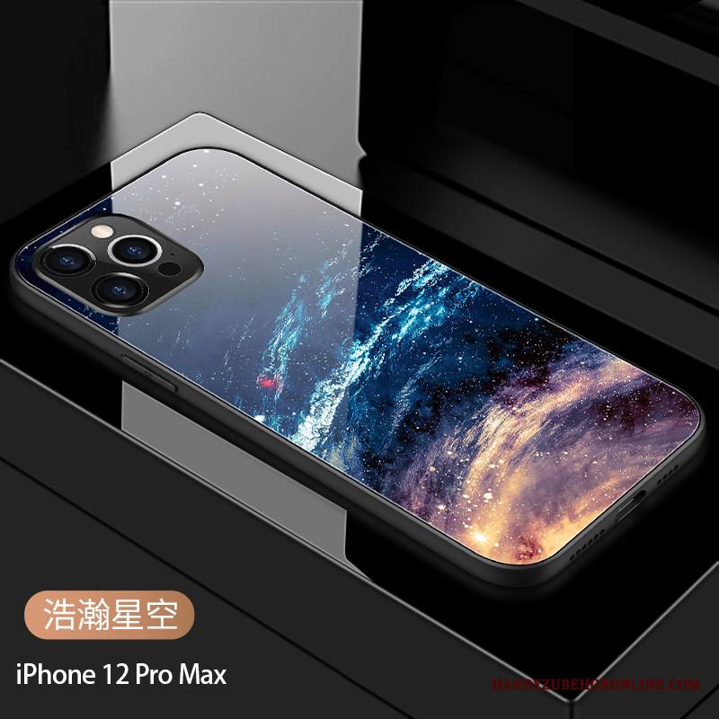 iPhone 12 Pro Max Kuori Puhelimen Kuoret Murtumaton Persoonallisuus Silikoni Sininen Lasi Peili