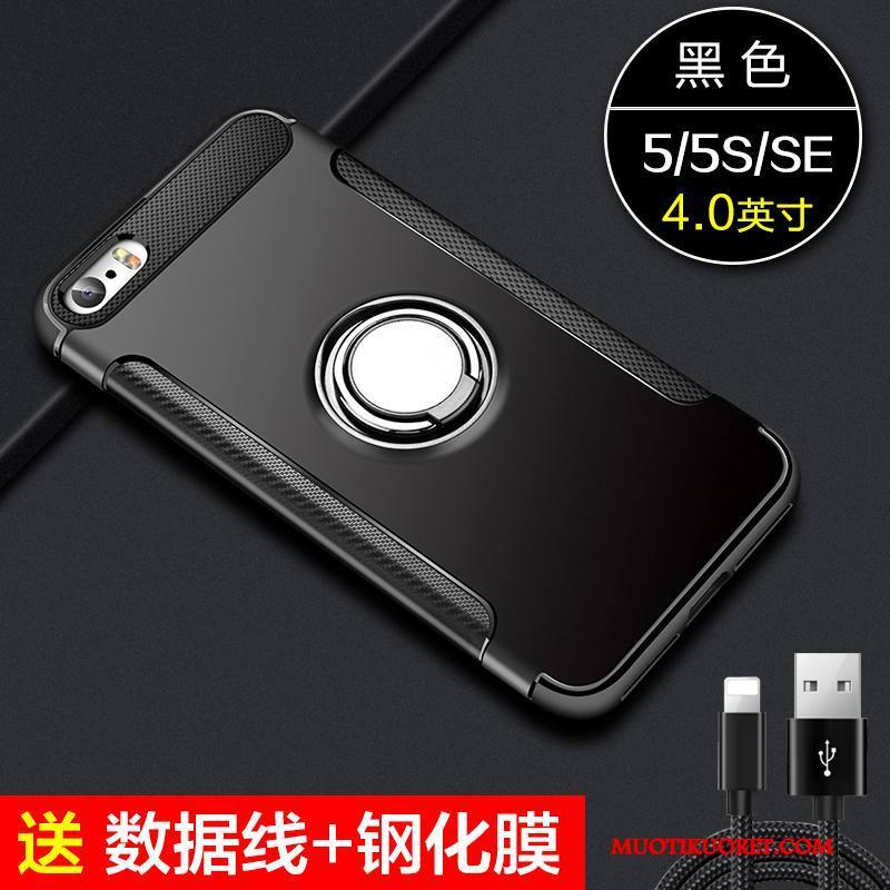 iPhone 5/5s All Inclusive Kotelo Silikoni Musta Murtumaton Puhelimen Kuoret Kuori