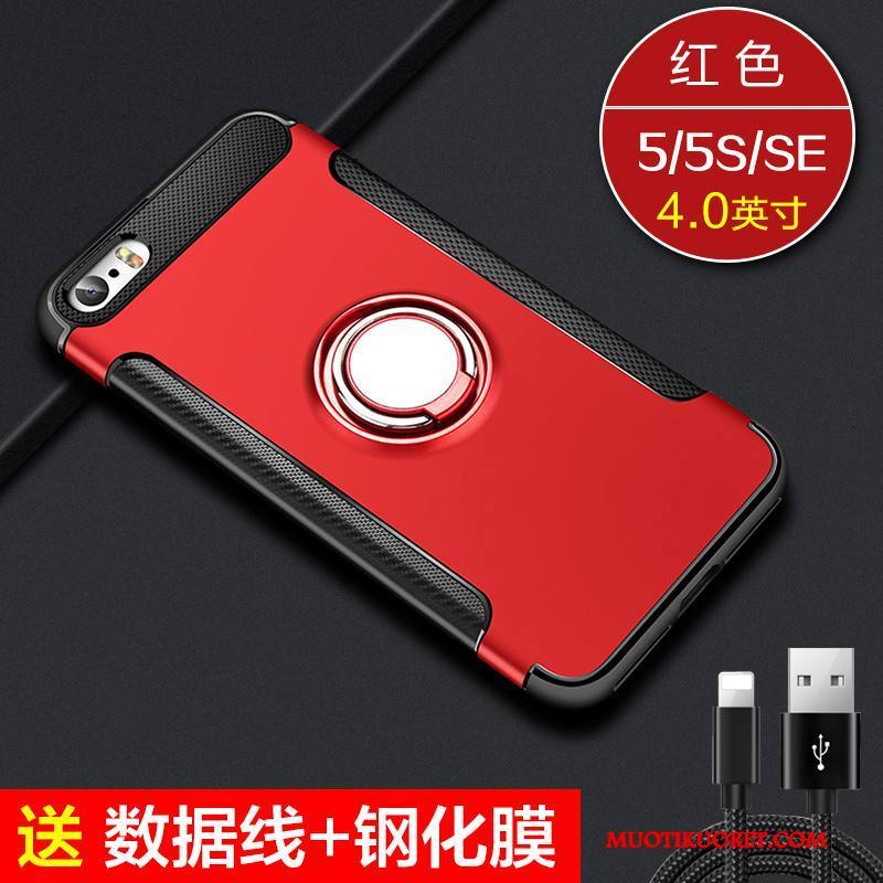 iPhone 5/5s All Inclusive Kotelo Silikoni Musta Murtumaton Puhelimen Kuoret Kuori