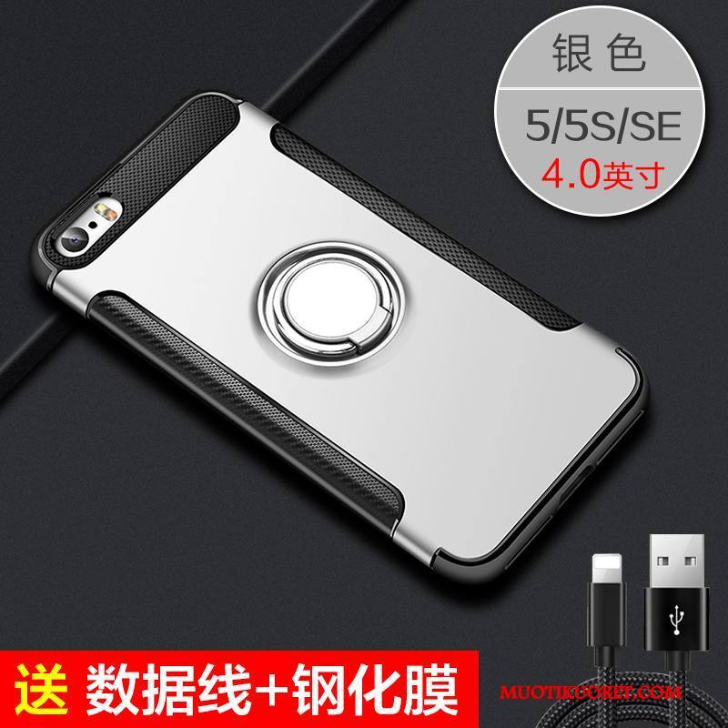iPhone 5/5s All Inclusive Kotelo Silikoni Musta Murtumaton Puhelimen Kuoret Kuori