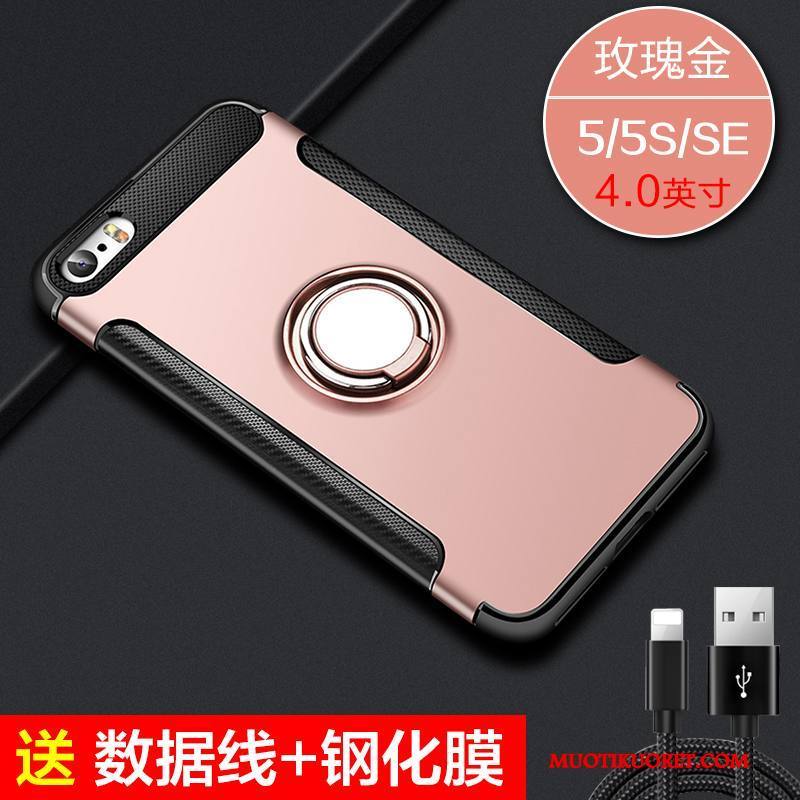 iPhone 5/5s All Inclusive Kotelo Silikoni Musta Murtumaton Puhelimen Kuoret Kuori