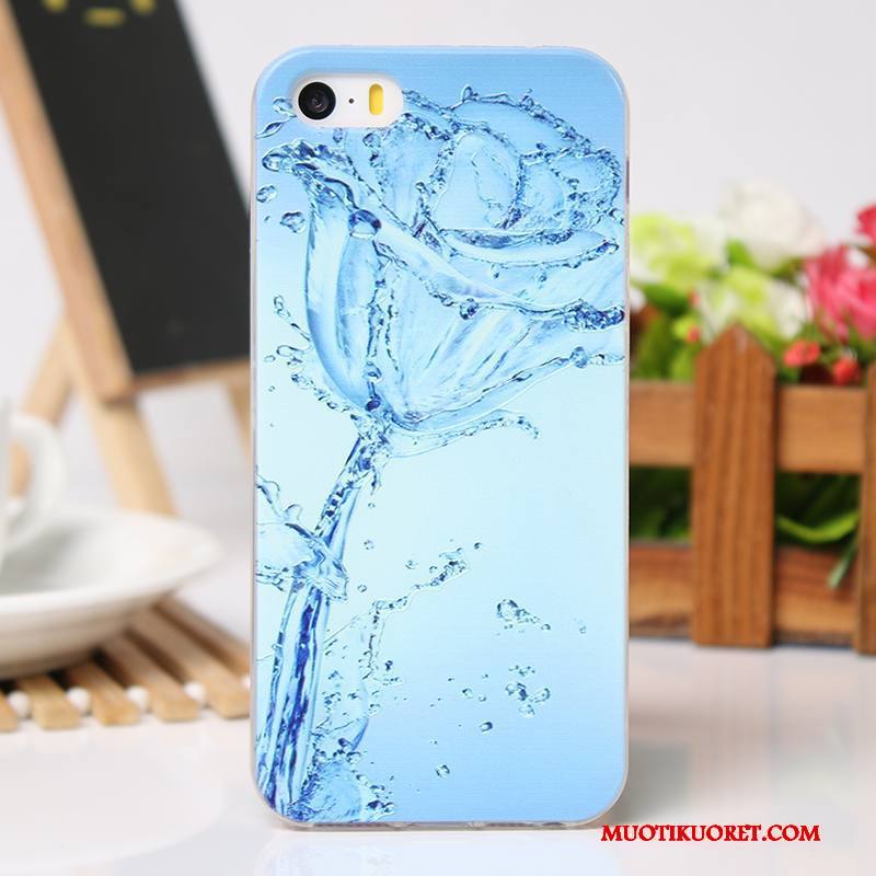 iPhone 5/5s Kuori Kotelo Jauhe Kohokuviointi Pehmeä Neste Puhelimen Kuoret Kevyt Silikoni