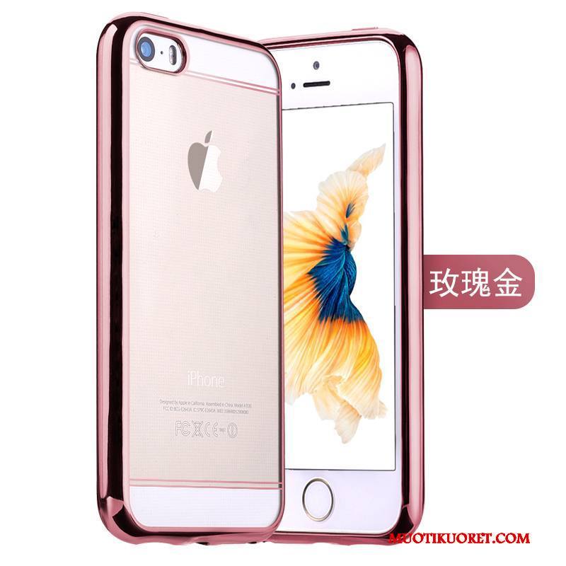 iPhone 5/5s Kuori Silikoni Pinkki Pinnoitus Suojaus Kotelo Kulta Puhelimen