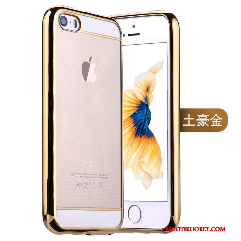 iPhone 5/5s Kuori Silikoni Pinkki Pinnoitus Suojaus Kotelo Kulta Puhelimen