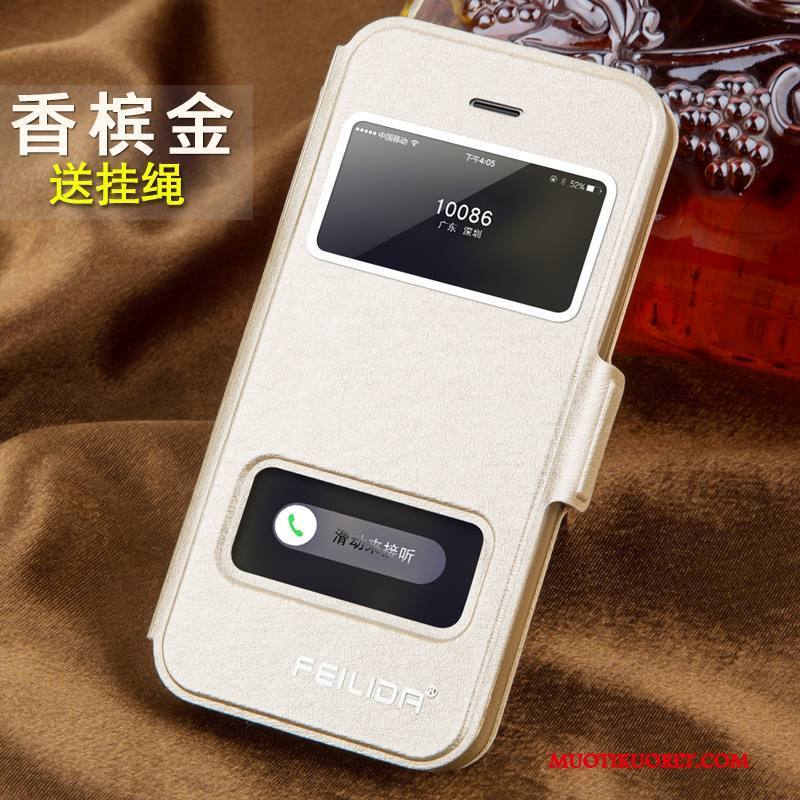 iPhone 5/5s Kuori Suojaus Puhelimen Kuoret Silikoni Kotelo Nahkakotelo Murtumaton Simpukka
