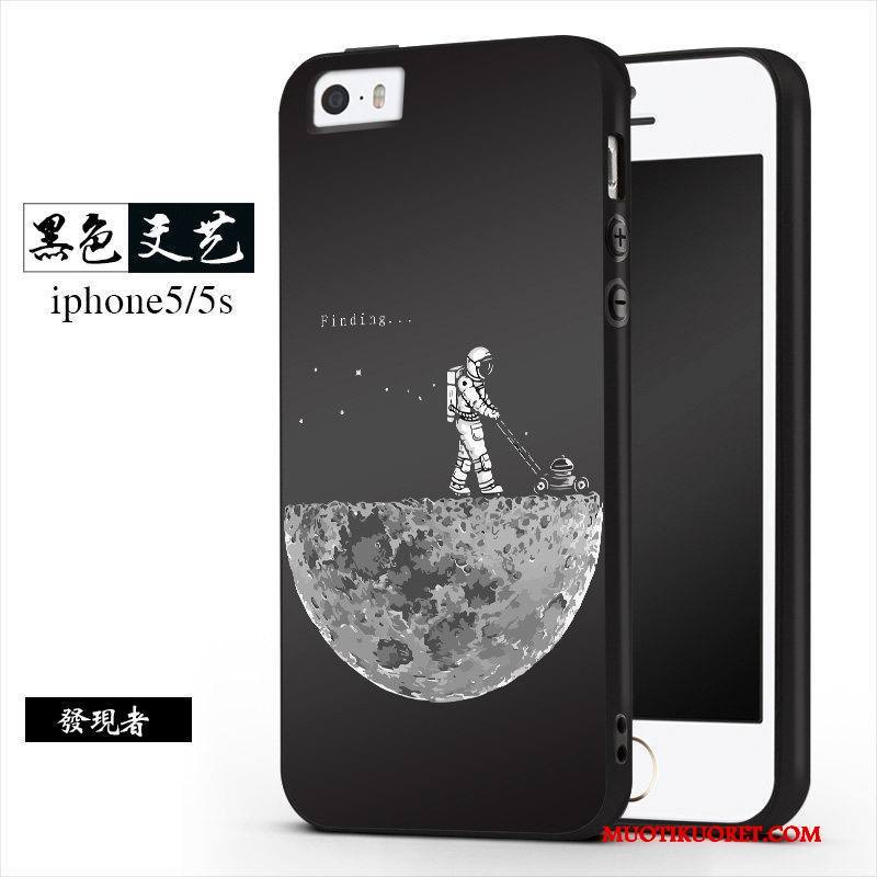 iPhone 5/5s Pesty Suede Pehmeä Neste Luova Trendi Kuori Musta Persoonallisuus