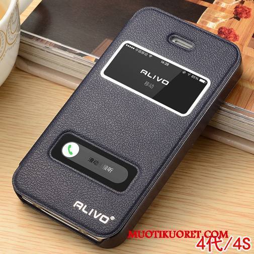 iPhone 5/5s Suojaus Nahkakotelo Simpukka Kulta Puhelimen Kuoret Kuori Murtumaton