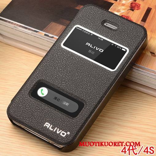 iPhone 5/5s Suojaus Nahkakotelo Simpukka Kulta Puhelimen Kuoret Kuori Murtumaton