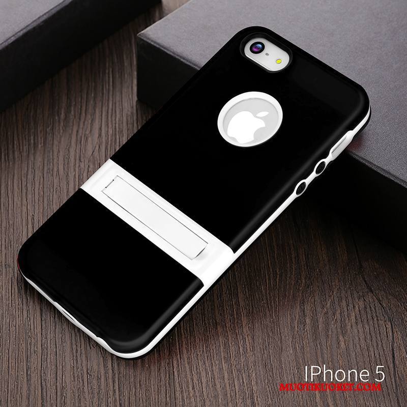 iPhone 5c Kuori Suojaus Puhelimen Kuoret Violetti Pesty Suede Kevyt Tuki Kotelo