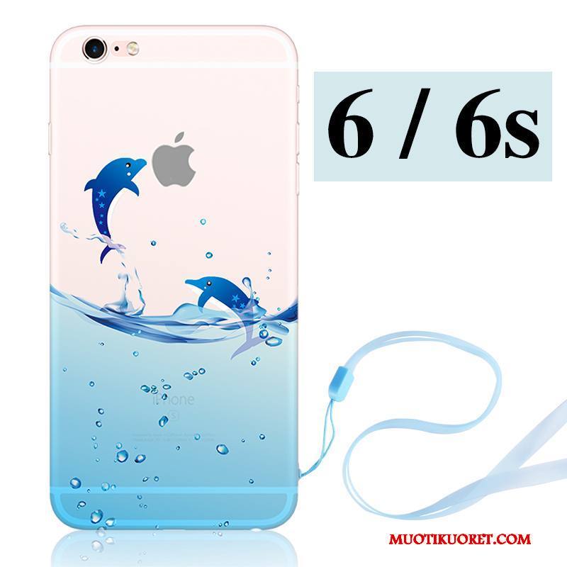 iPhone 6/6s Kuori Kotelo Pehmeä Neste Luova Sininen Silikoni Uusi Ripustettavat Koristeet