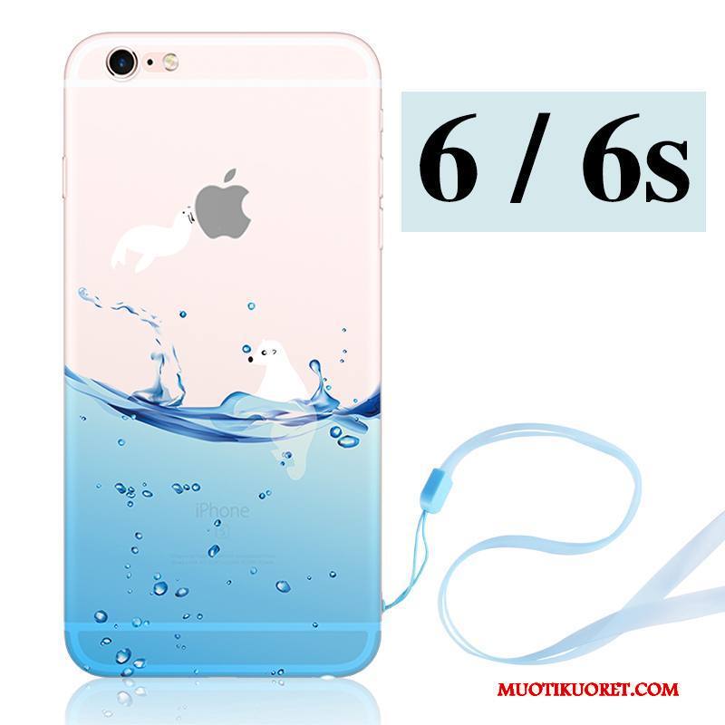 iPhone 6/6s Kuori Kotelo Pehmeä Neste Luova Sininen Silikoni Uusi Ripustettavat Koristeet