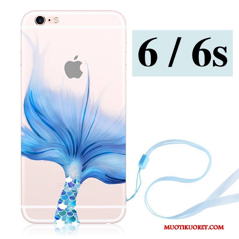 iPhone 6/6s Kuori Kotelo Pehmeä Neste Luova Sininen Silikoni Uusi Ripustettavat Koristeet