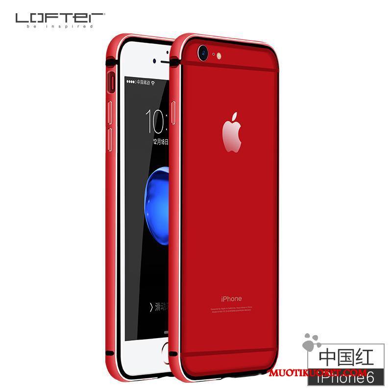 iPhone 6/6s Kuori Murtumaton Puhelimen Kuoret Silikoni Kulta Kehys Metalli Punainen